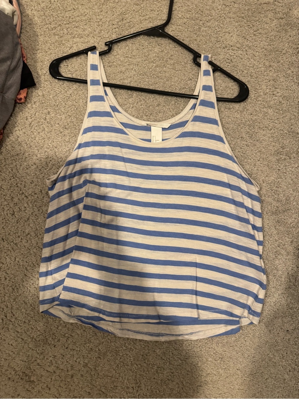 H&M Blue and White Striped Tank Top